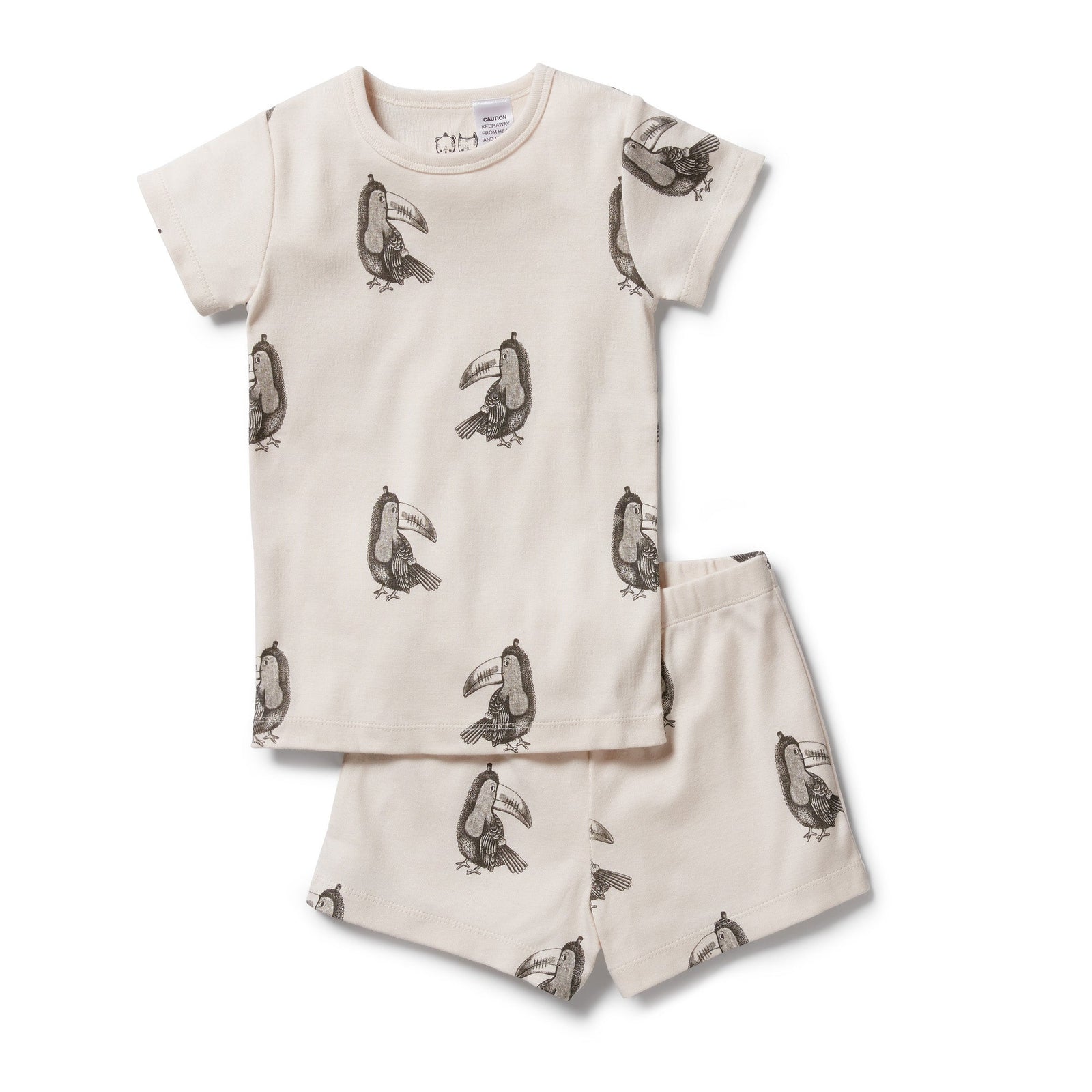 Organic Rib Short Sleeve Pyjamas- Tommy Toucan