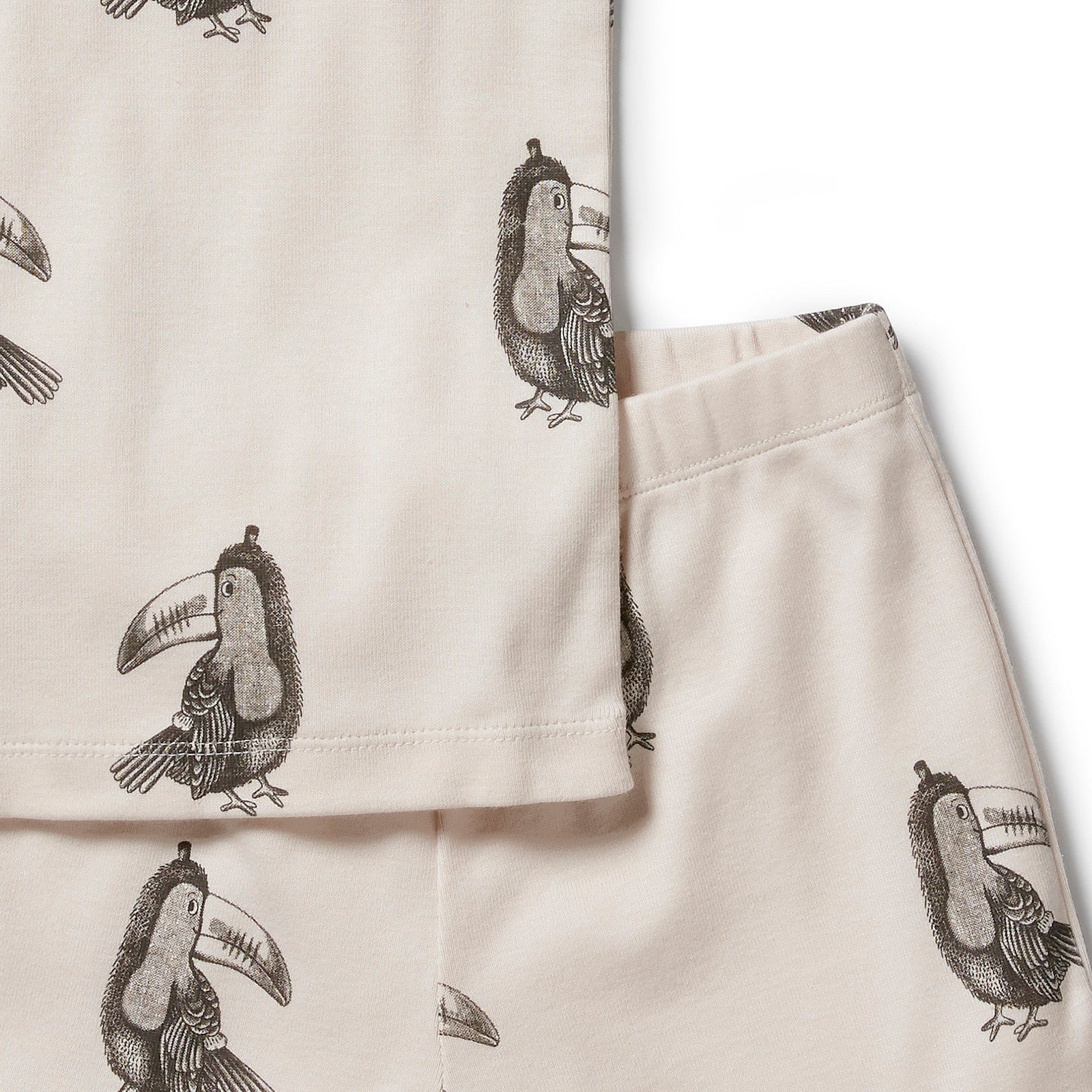 Organic Rib Short Sleeve Pyjamas- Tommy Toucan