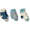 Organic 3 Pack Baby Socks - Bluestone / Sterling / Oatmeal