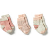 Organic 3 Pack Baby Socks - Peach / Shell / Oatmeal