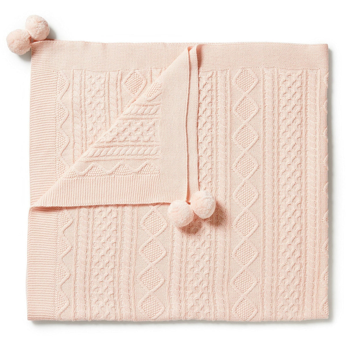 Blush - Knitted Mini Cable Blanket