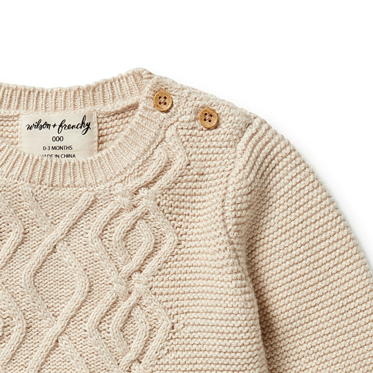 Oatmeal Melange - Knitted Cable Jumper