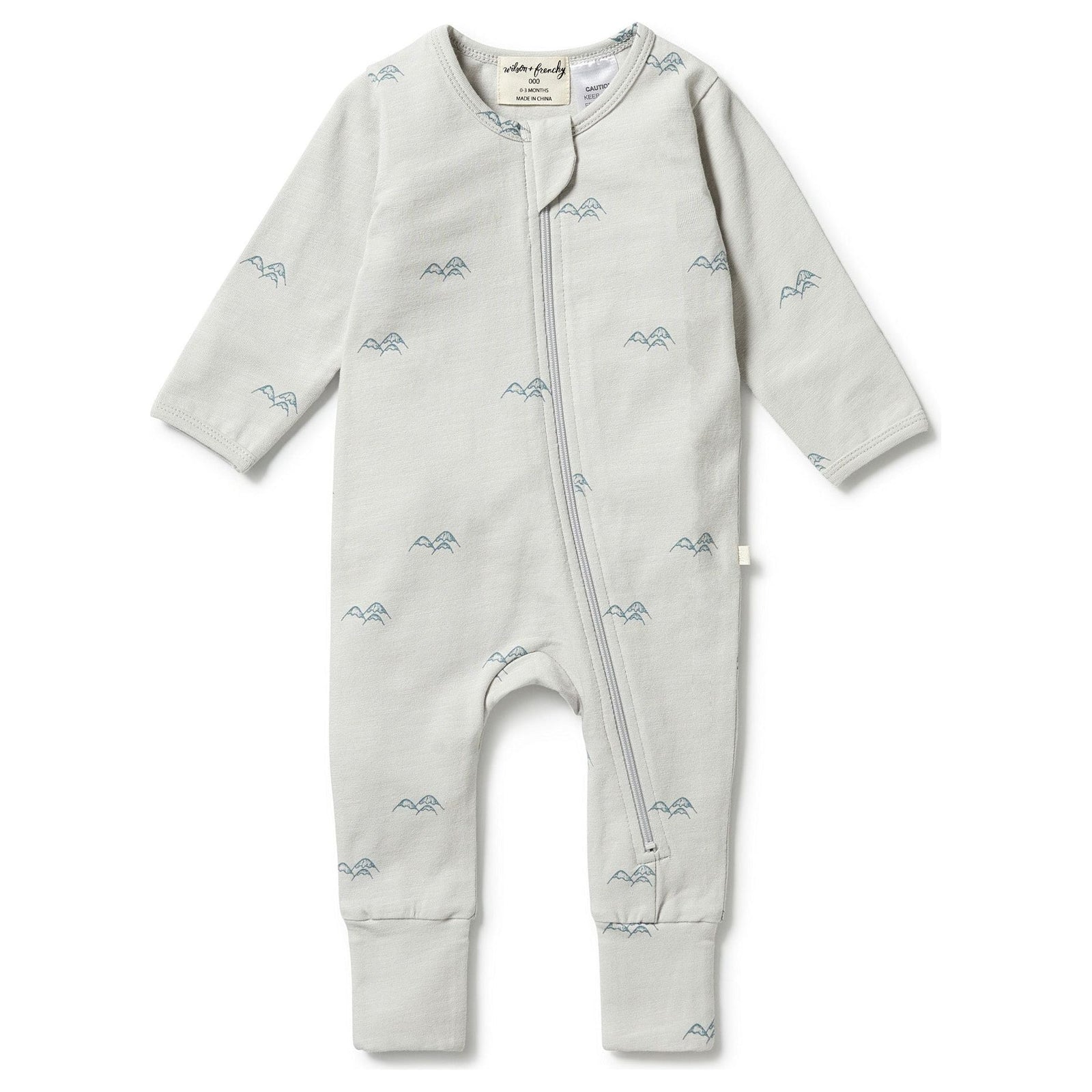 Mountain Top - Organic Zipsuit with Feet