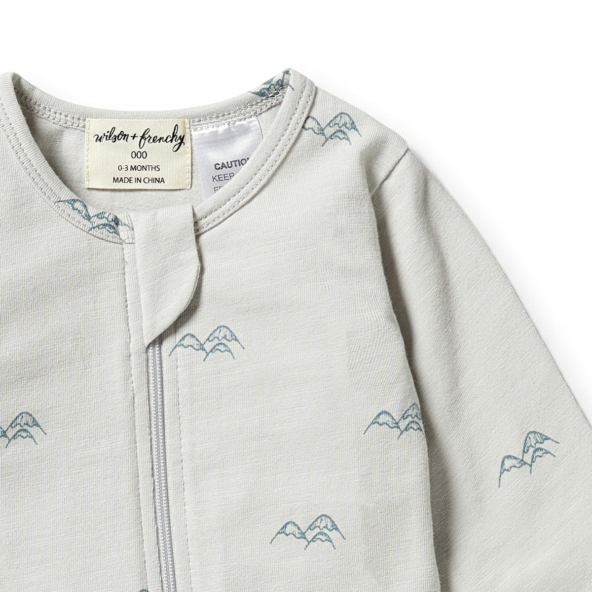 Mountain Top - Organic Zipsuit with Feet