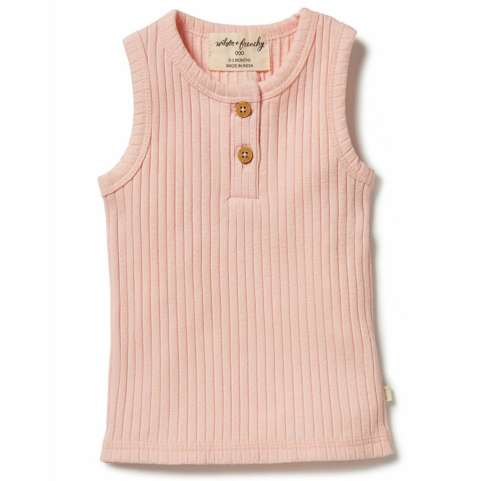 Organic Rib Singlet - Blush