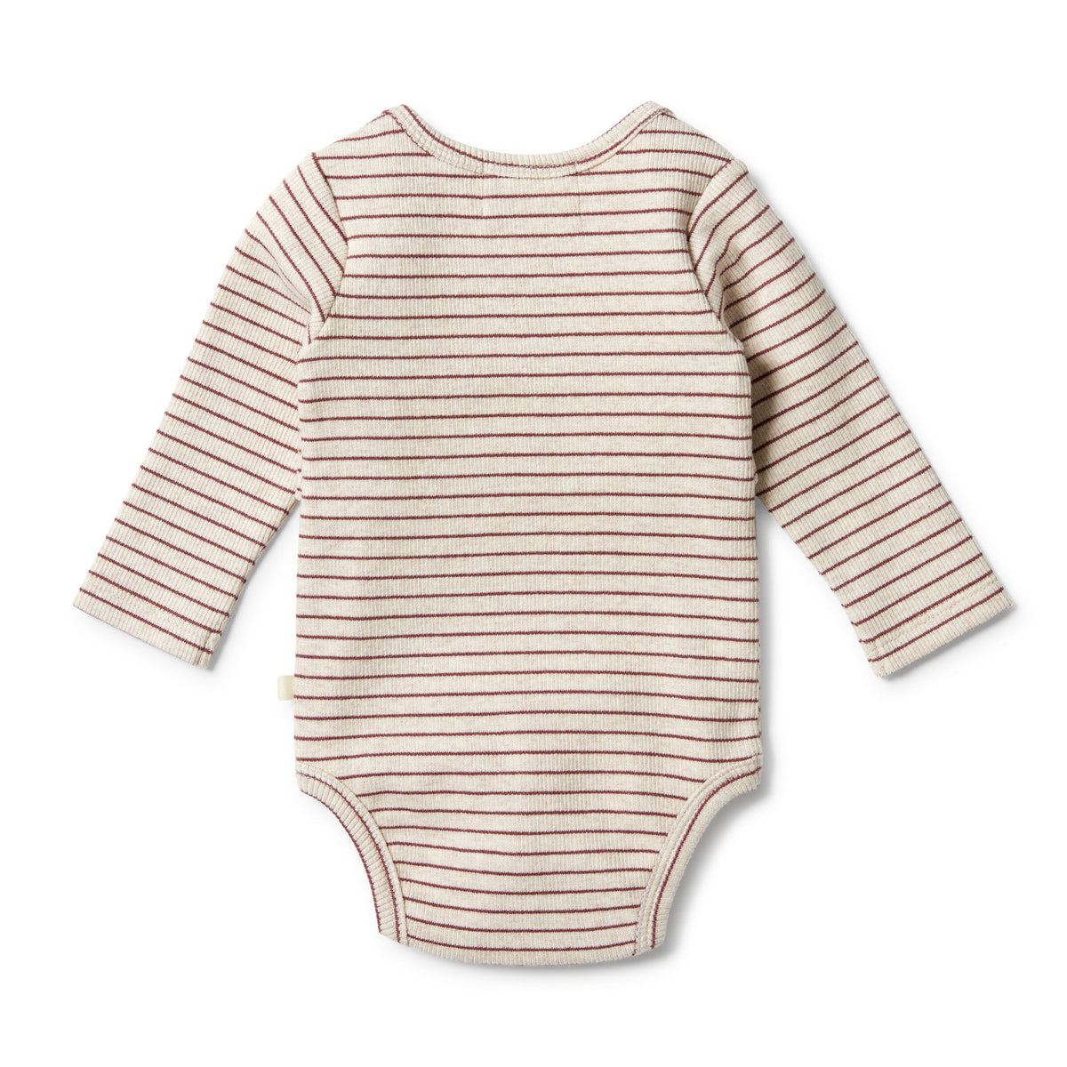 Organic Stripe Rib Ruffle Bodysuit - Wild Ginger