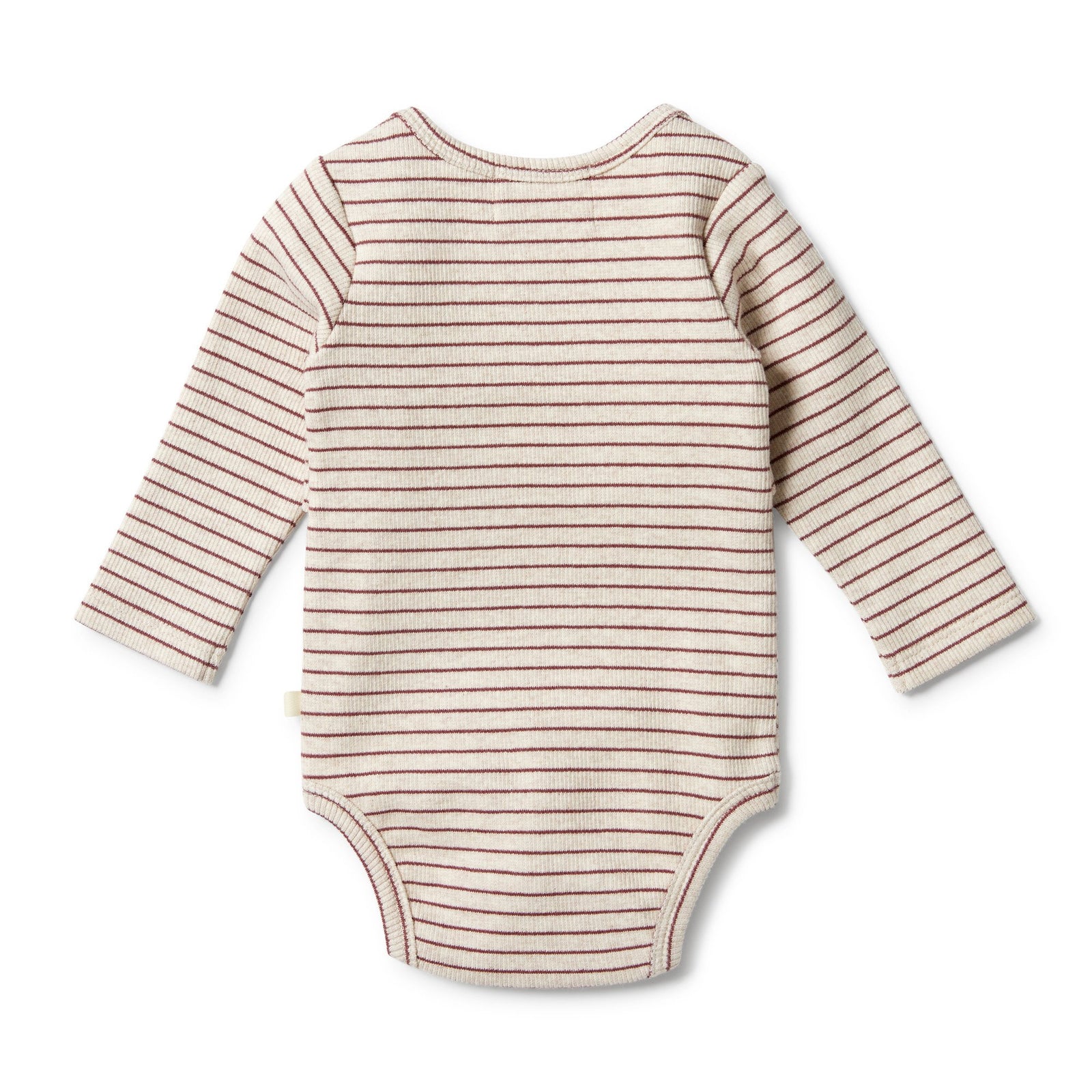 Organic Stripe Rib Ruffle Bodysuit - Wild Ginger