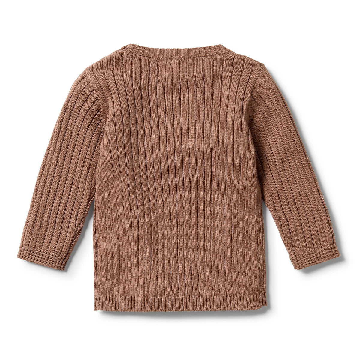 Knitted Rib Ruffle Top - Burro