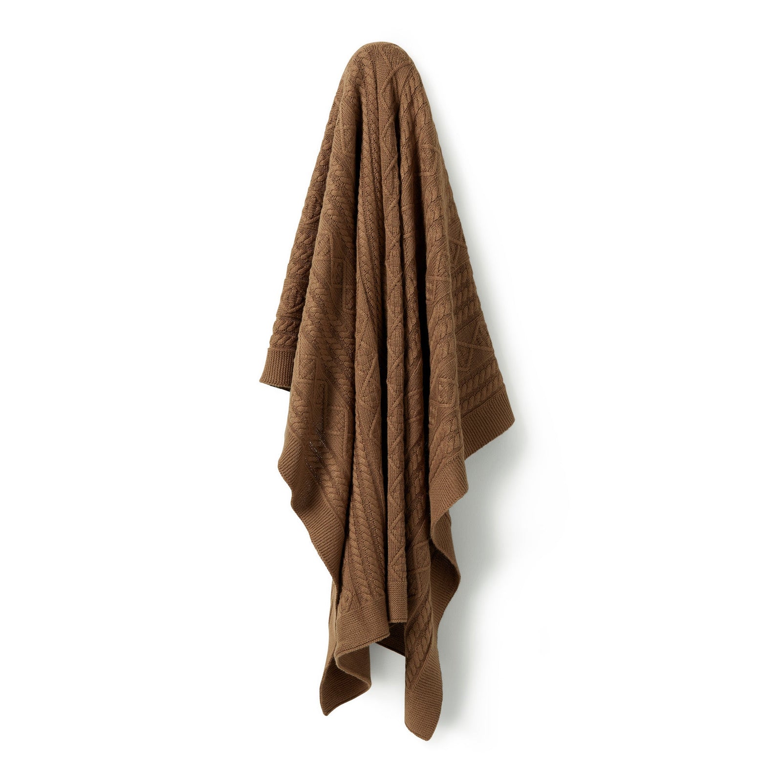 Knitted Cable Blanket - Dijon