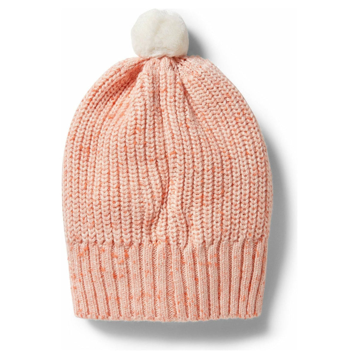 Knitted Rib Hat - Silver Peony Fleck