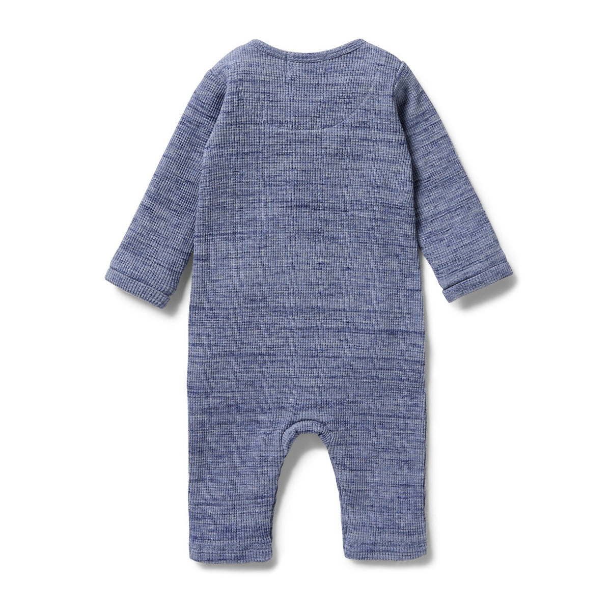 Organic Waffle Slouch Growsuit - Blue Fleck