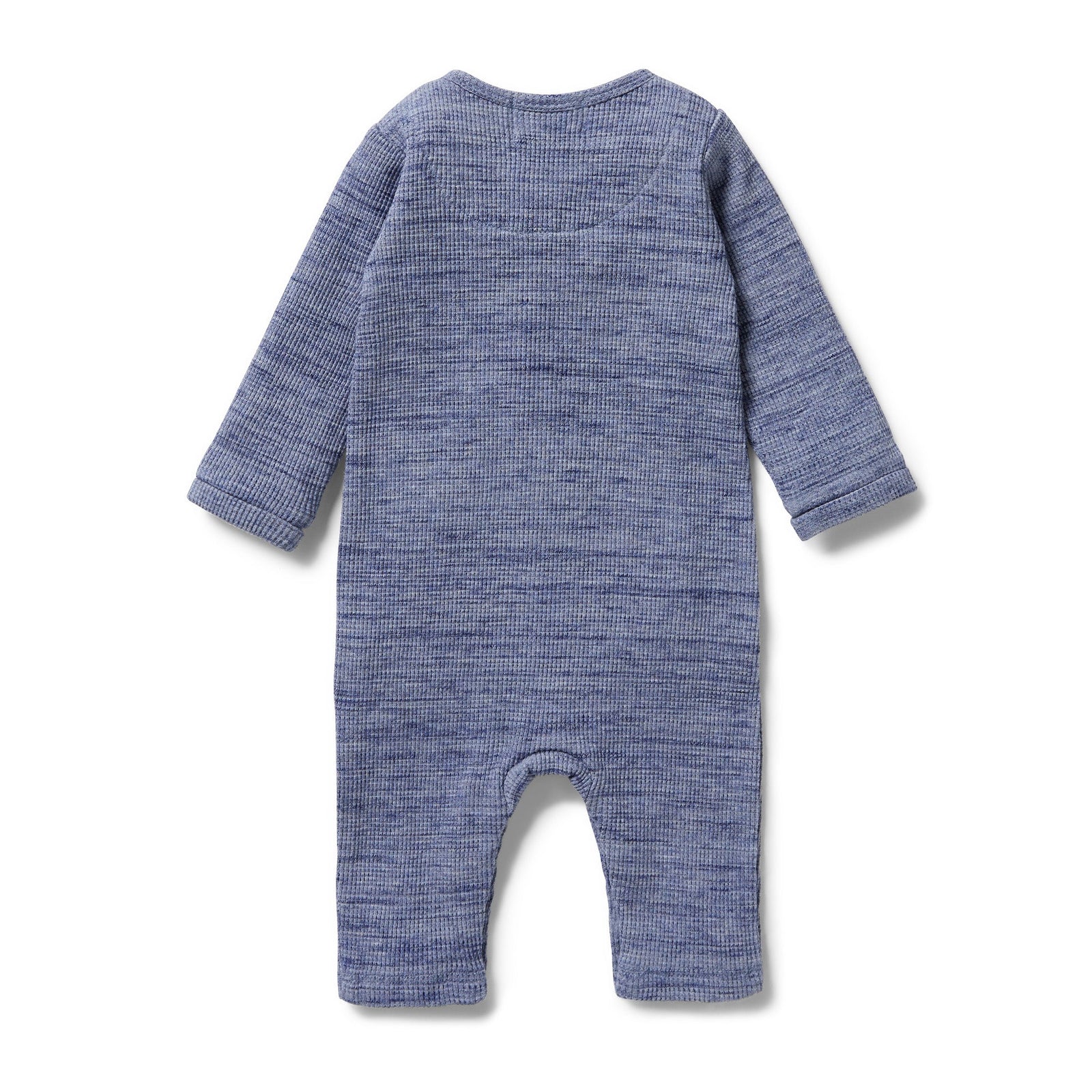 Organic Waffle Slouch Growsuit - Blue Fleck