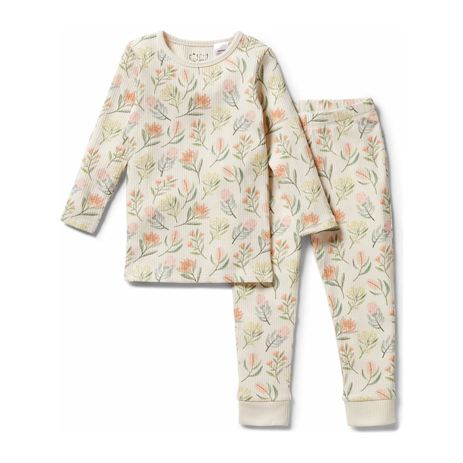Organic Rib Long Sleeve Pyjamas - Pretty Floral