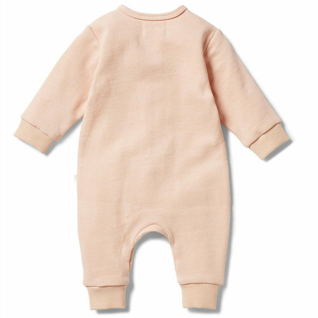 Organic French Terry Slouch Growsuit - Cameo Rose