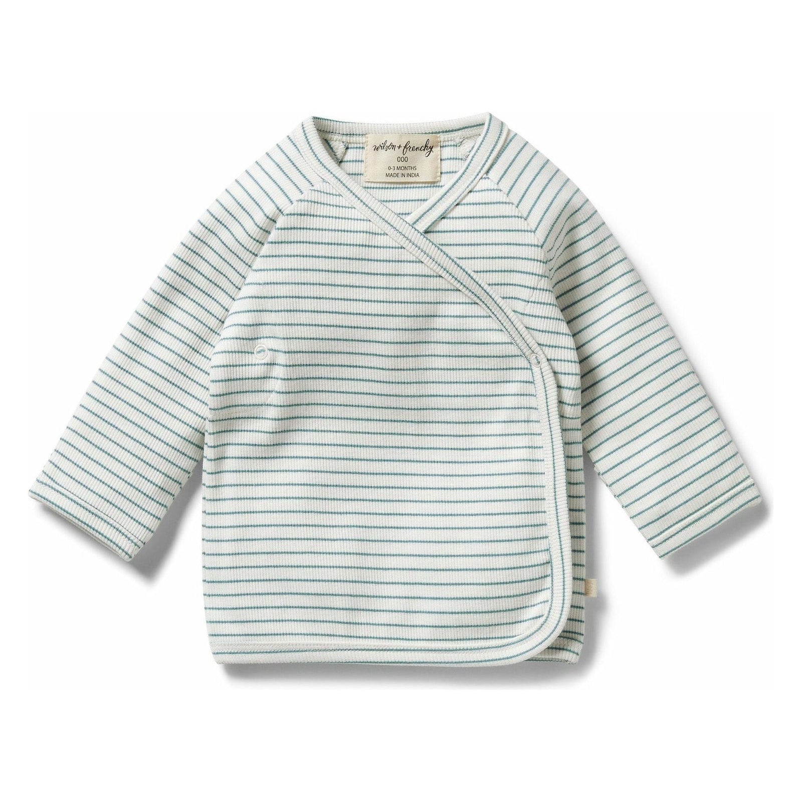 Organic Stripe Rib Kimono Top - Arctic