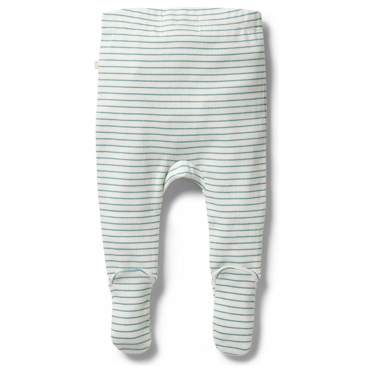Organic Stripe Rib Footed Legging - Arctic