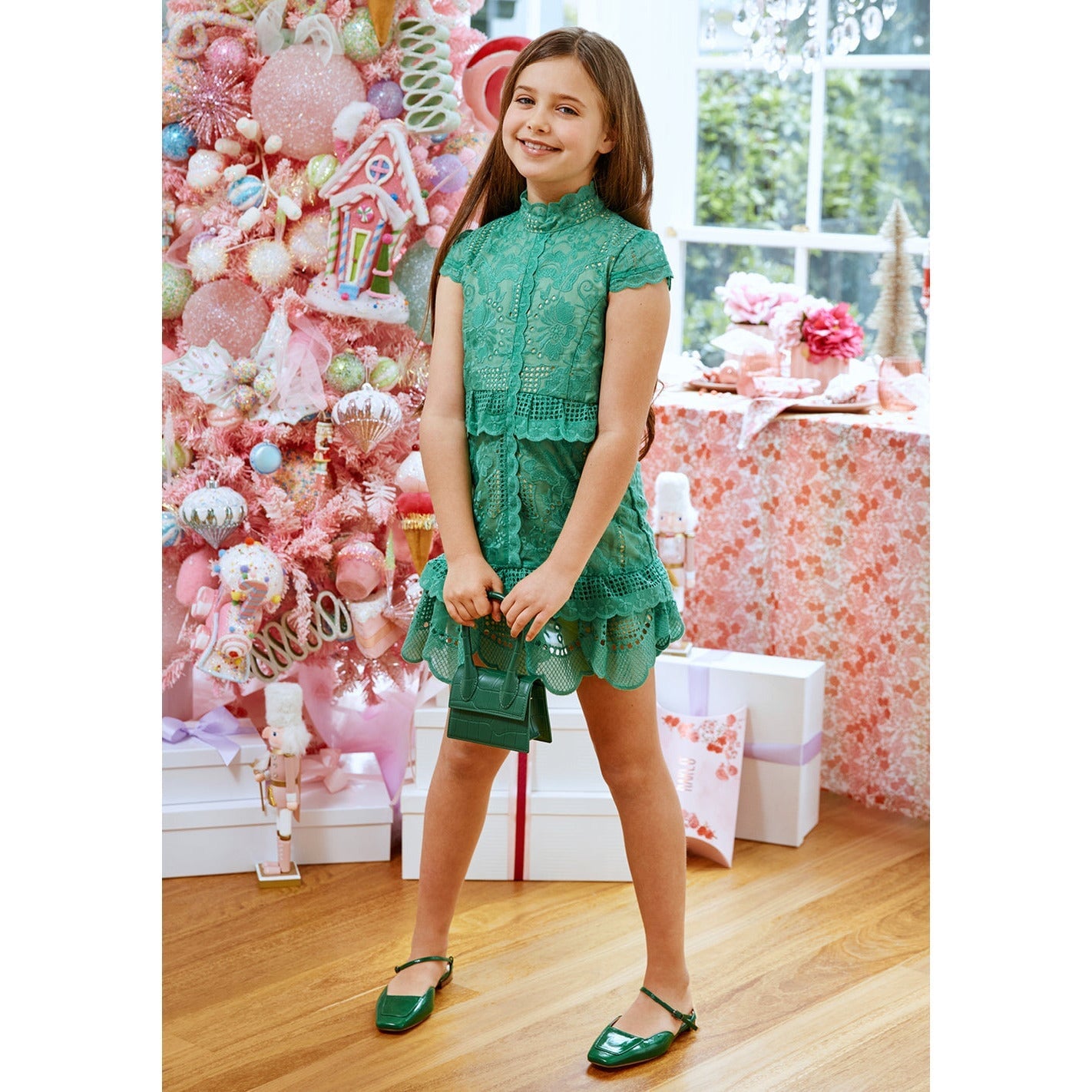 Amy Lace Dress - Emerald