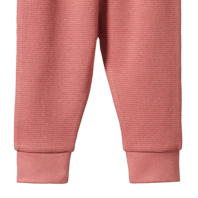 Long Sleeve Waffle Pyjamas - Rose Clay