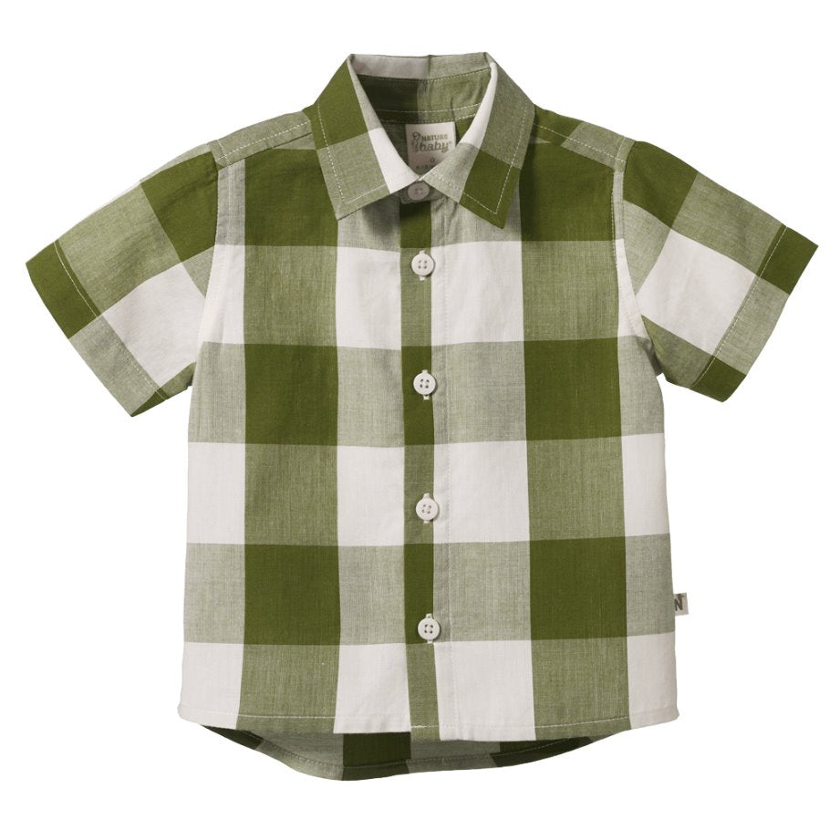 Short Sleeve Ira Button Up - Jungle Check