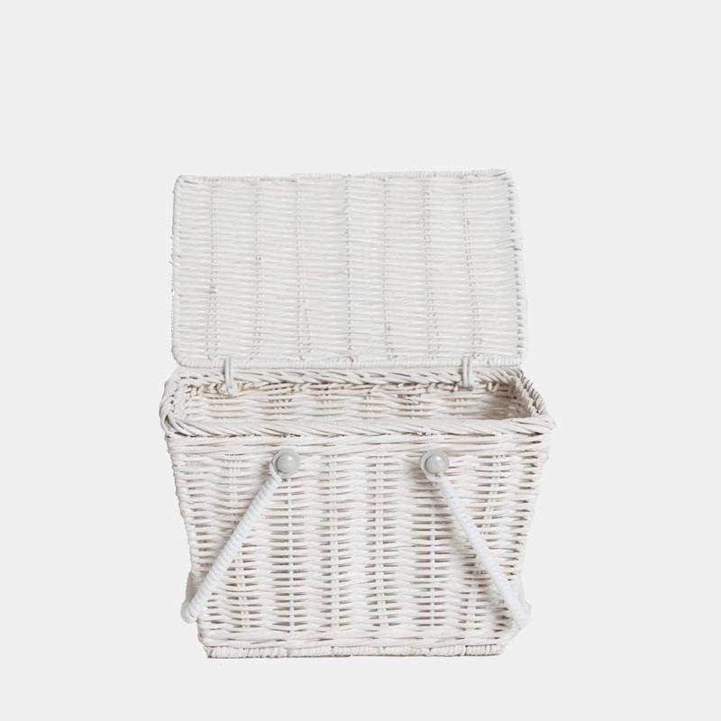 Piki Rattan Basket - White