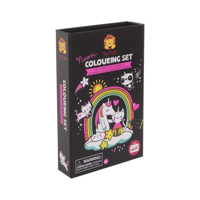 Neon Colouring Set - Unicorns and Friends