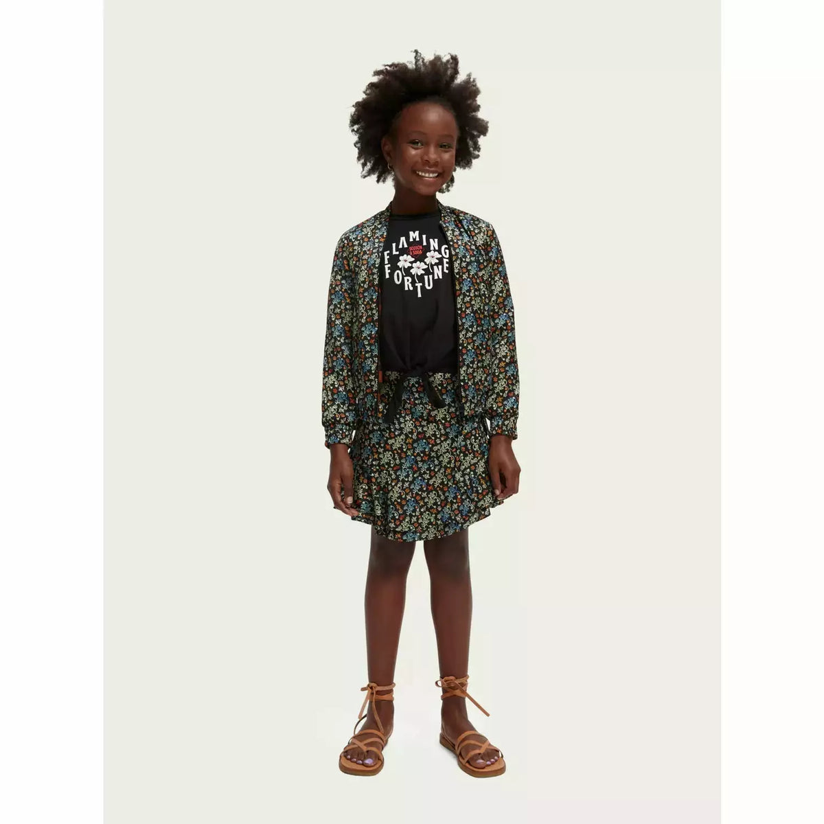 All-Over Printed Volant Skirt