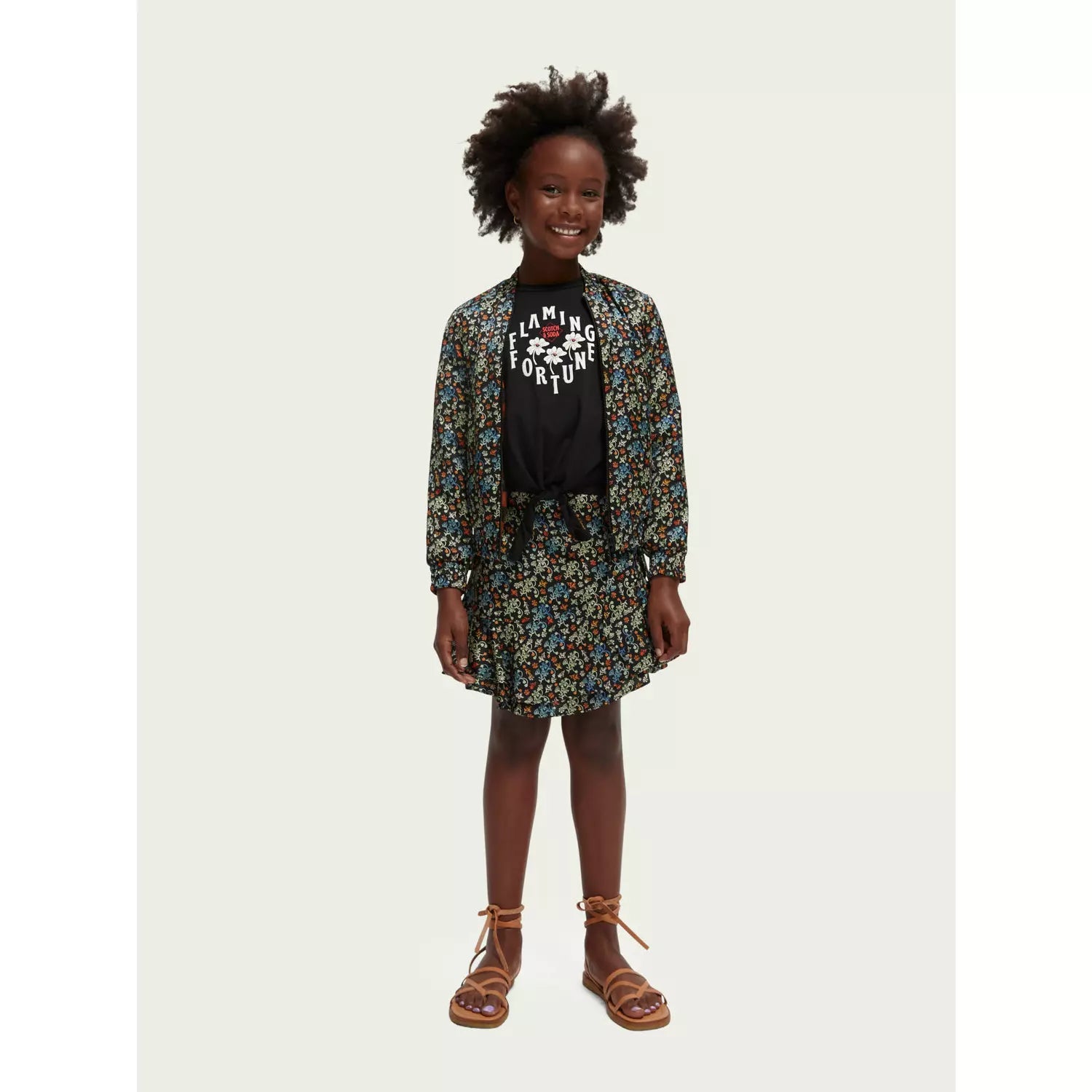 Shoulder Detail Artwork T-Shirt - Black